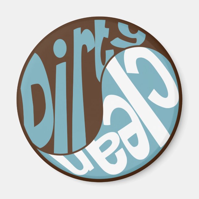 Yin Yang Lave-vaisselle propre Magnet Brown/bleu (Devant)