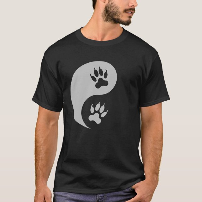 Yin Yang Lion Paw  Lion  Predatory Cat  Africa T-Shirt (Front)