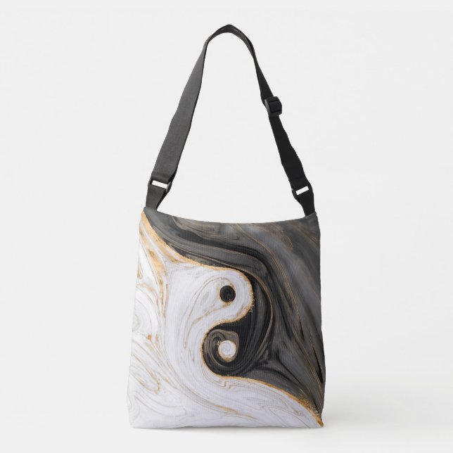 Yin Yang Liquid Marble Crossbody Bag (Front)