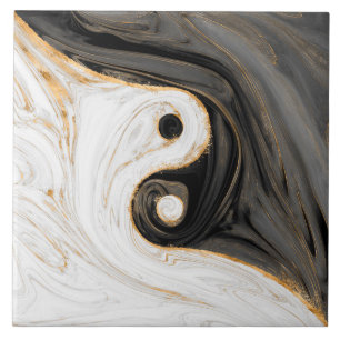 Yin Yang Liquid Marble Tile