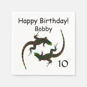 Yin Yang Lizards Birthday Napkin