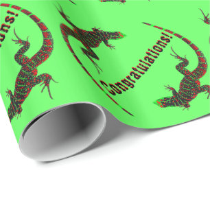 Yin Yang Lizards Congratulations Wrapping Paper