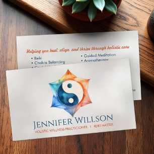 Yin Yang Lotus Flower Business Card