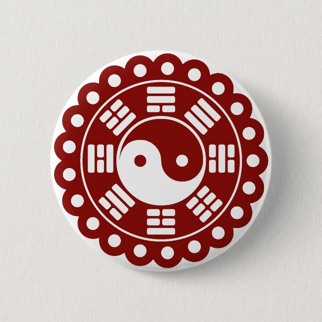 Yin Yang Mandala 2 Inch Round Button (Front)