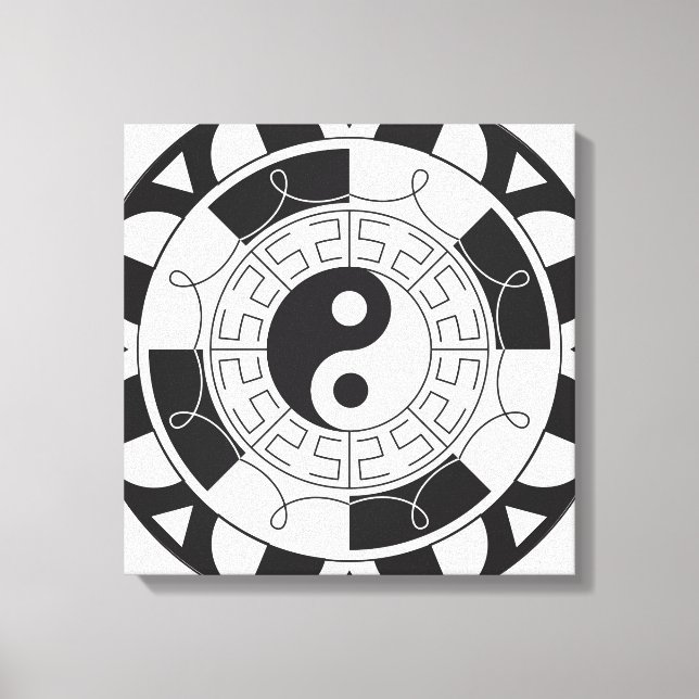 Yin Yang Mandala Canvas Print (Front)