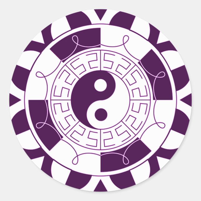 Yin Yang Mandala Classic Round Sticker (Front)