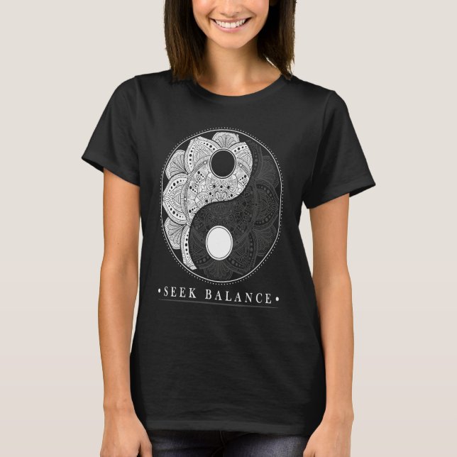 Yin Yang Mandala Native American Shamanic T-Shirt (Front)