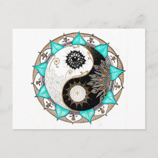 Yin Yang Mandala Postcard