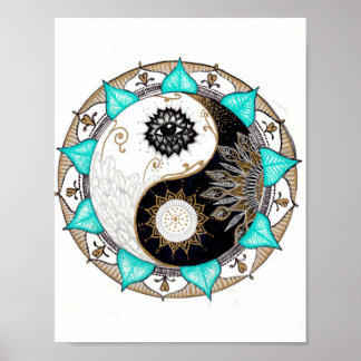 Yin Yang Mandala Poster