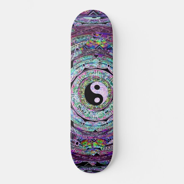 Yin Yang Mandala Purple Skateboard (Front)