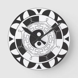Yin Yang Mandala Round Clock