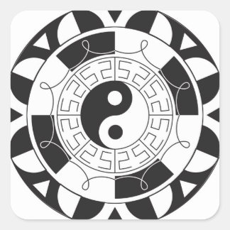 Yin Yang Mandala Square Sticker