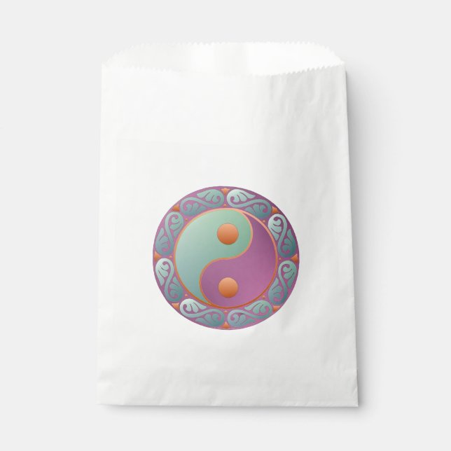 Yin Yang Medallion Violet Turquoise Favour Bag (Front)