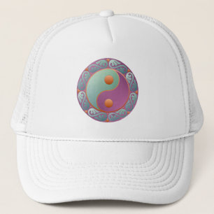 Yin Yang Medallion Violet Turquoise Trucker Hat