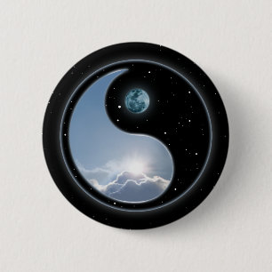 Yin Yang Moon Sun 2 Inch Round Button