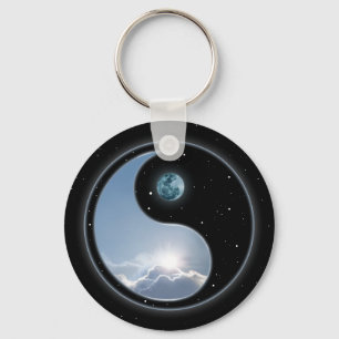Yin Yang Moon Sun Keychain