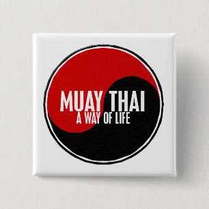 Yin Yang Muay Thai 1 2 Inch Square Button