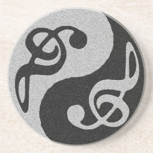 yin yang music clave note coaster