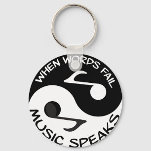 Yin yang music keychain