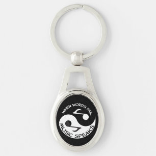 Yin yang music keychain
