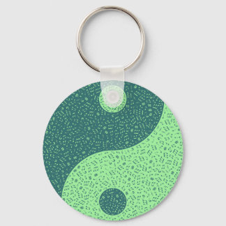 Yin Yang Music Notes Keychain