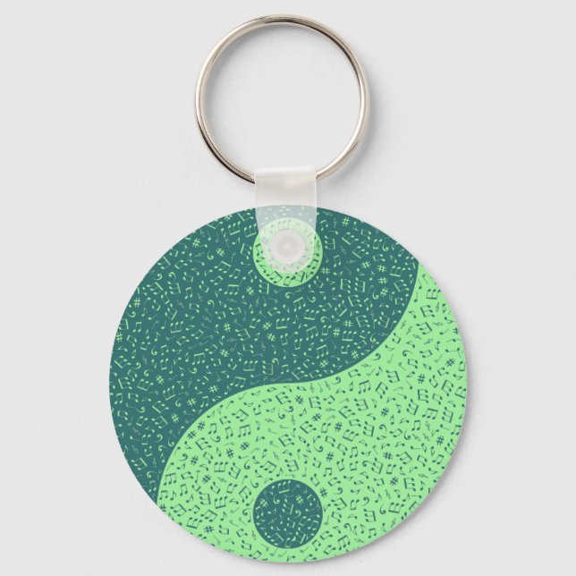Yin Yang Music Notes Keychain (Front)