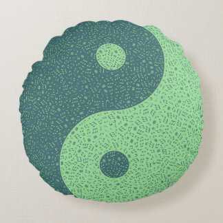 Yin Yang Music Notes Round Pillow