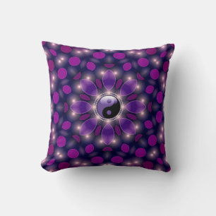 Yin Yang New Age Ambient Energy Purple Cushions