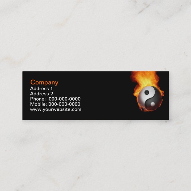 Yin Yang on Fire Business Card (Front)