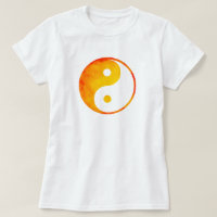 Yin Yang Orange and Yellow Watercolor Chinese
