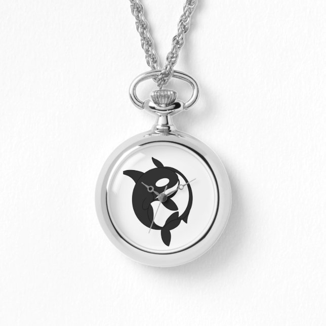 Yin-Yang Orcas eWatch Watch (Front)
