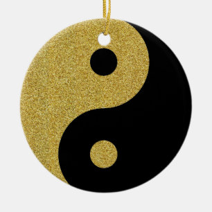 Yin Yang Ornement noir et or