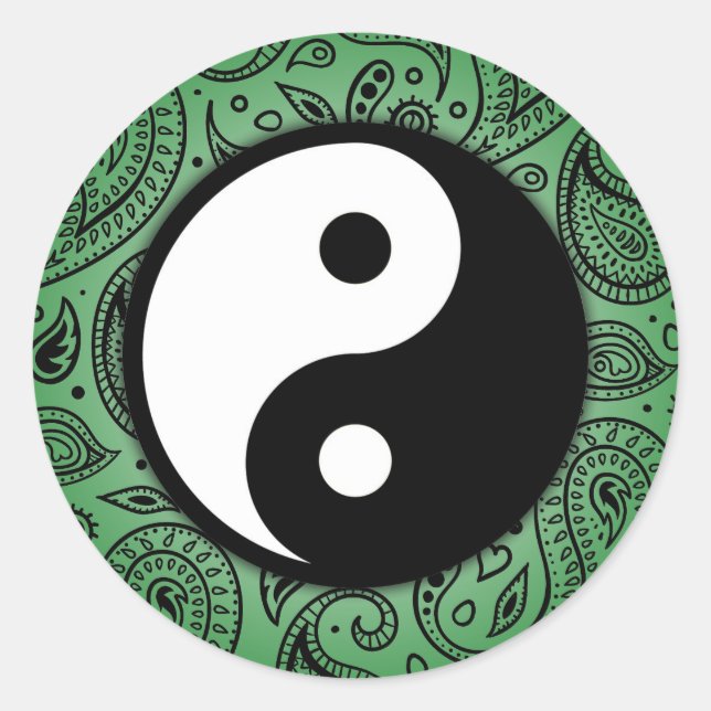 Yin Yang Paisley Sticker (Front)