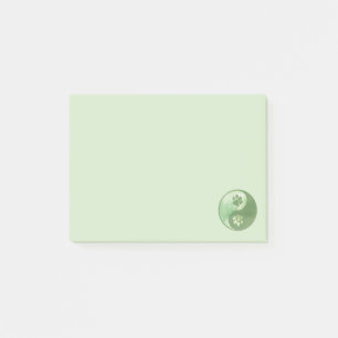 Yin Yang Paw Green Post-it Notes