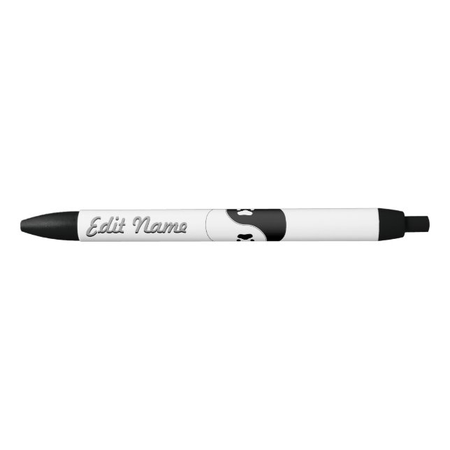 Yin Yang Paw Print Black Ink Pen (Front)