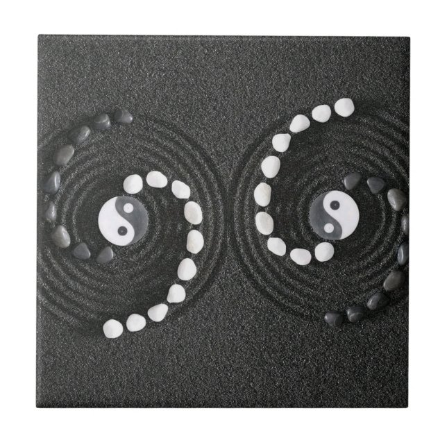 Yin Yang Pebble Spiral” Tile (Front)