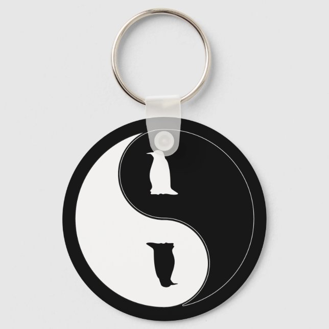 Yin Yang Penguin Keychain (Front)