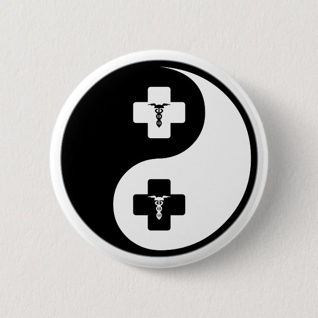 Yin Yang Phlebotomy 2 Inch Round Button (Front)