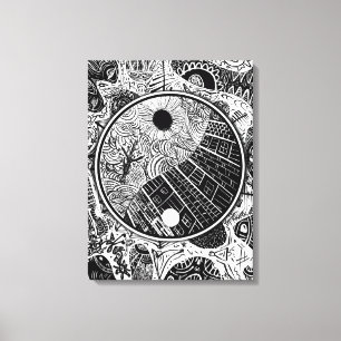 Yin Yang Phrame Canvas Print