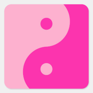 Yin Yang Pink Square Sticker