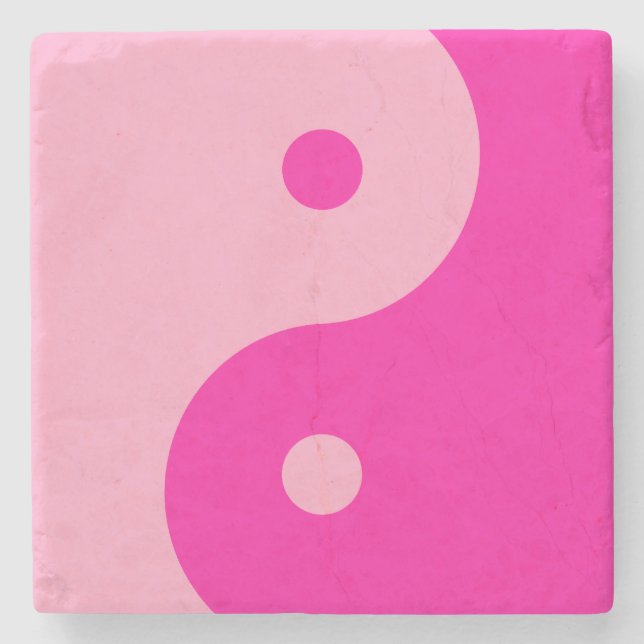 Yin Yang Pink Stone Coaster (Front)