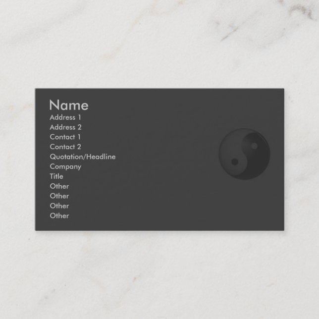 Yin Yang Profile Card (Front)