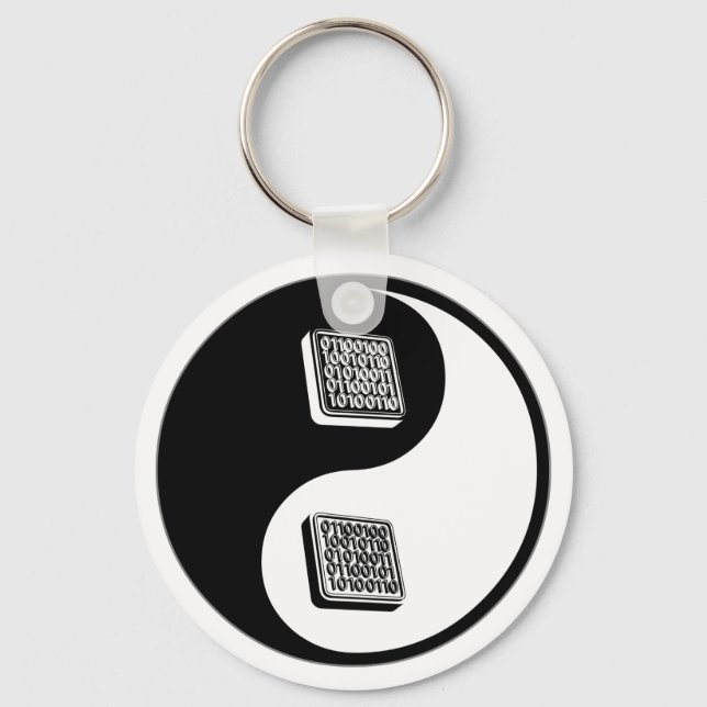 Yin Yang Programming Keychain (Front)
