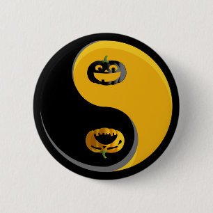Yin Yang Pumpkins 2 Inch Round Button