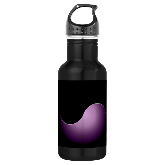 yin yang - purple 532 ml water bottle (Front)