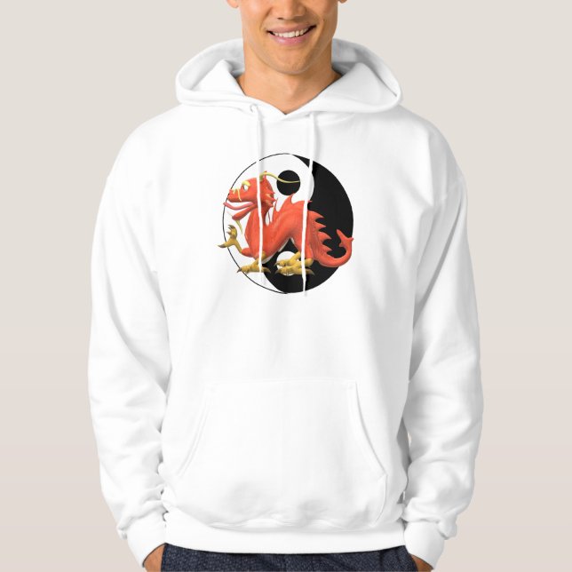 Yin-yang Red Dragon Hoodie (Front)