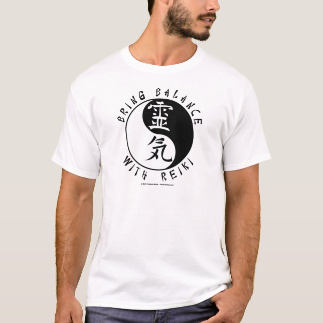 Yin Yang Reiki Kanji T-Shirt (Front)