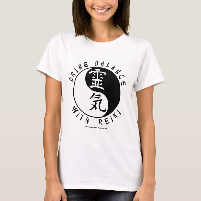 Yin Yang Reiki Kanji T-Shirt (Front)