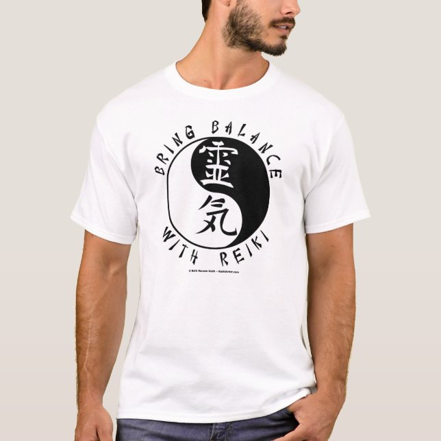 Yin Yang Reiki Kanji T-Shirt (Front)