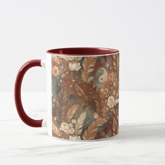 Yin Yang Rose & Feather | Sacred Balance Mug (Left)